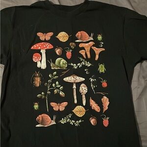 Nature Print Black T-Shirt